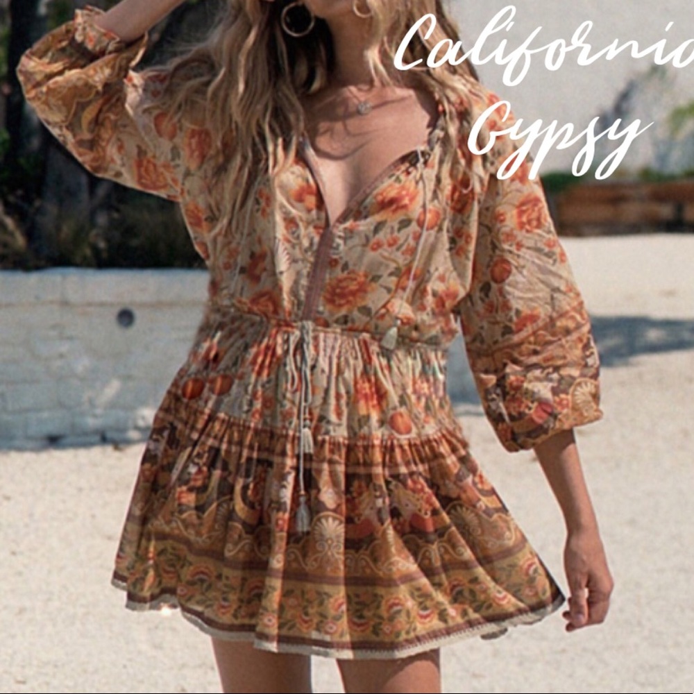 Seashell Gypsy boho floral tassel dress - Picture 5 of 16